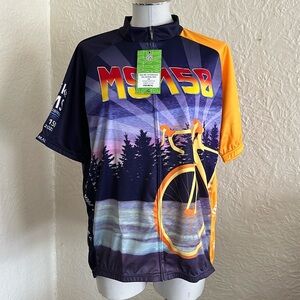 Primal Back to the Bike Trail Purple Golden Yellow Bike Jersey NWT 2XL Raglan